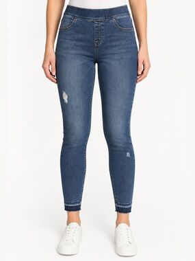 SPANX Distressed Skinny Jeans XL Petite Medium Wash NWT